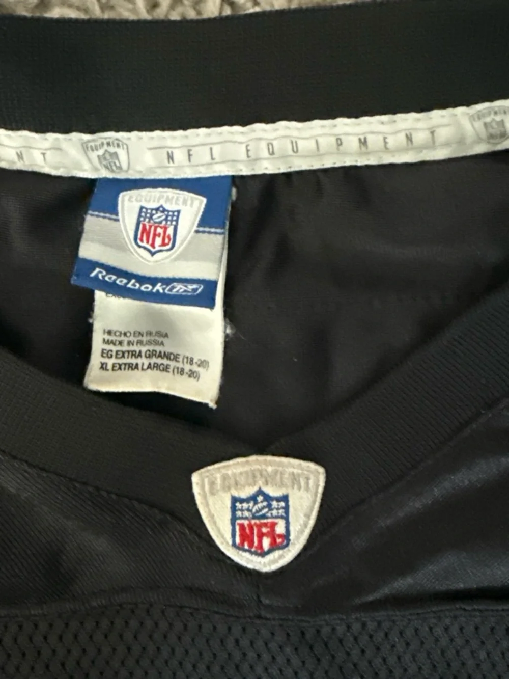 NFL Black Mesh Jersey with Silver 'MOSS' and #18